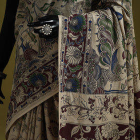 Printed cotton nellore kalamkari saree 35 - handcrafted