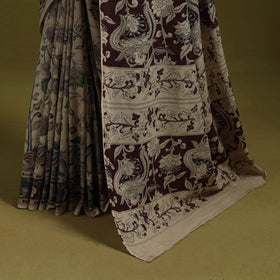 Printed cotton nellore kalamkari saree 35 - handcrafted