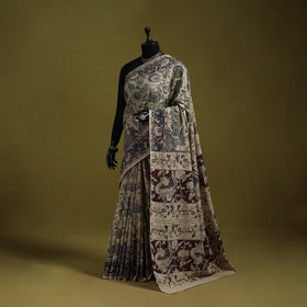 Printed cotton nellore kalamkari saree 35 - handcrafted