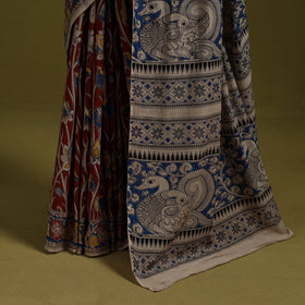 Printed cotton nellore kalamkari saree 37 - handcrafted