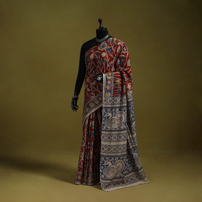 Printed cotton nellore kalamkari saree 37 - handcrafted