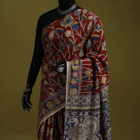 Printed cotton nellore kalamkari saree 37 - handcrafted