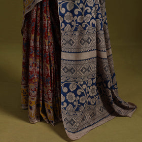 Printed cotton nellore kalamkari saree 39 - handcrafted