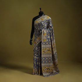 Printed cotton nellore kalamkari saree 40 - handcrafted