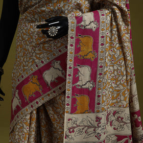 Printed cotton nellore kalamkari saree 41 - handcrafted