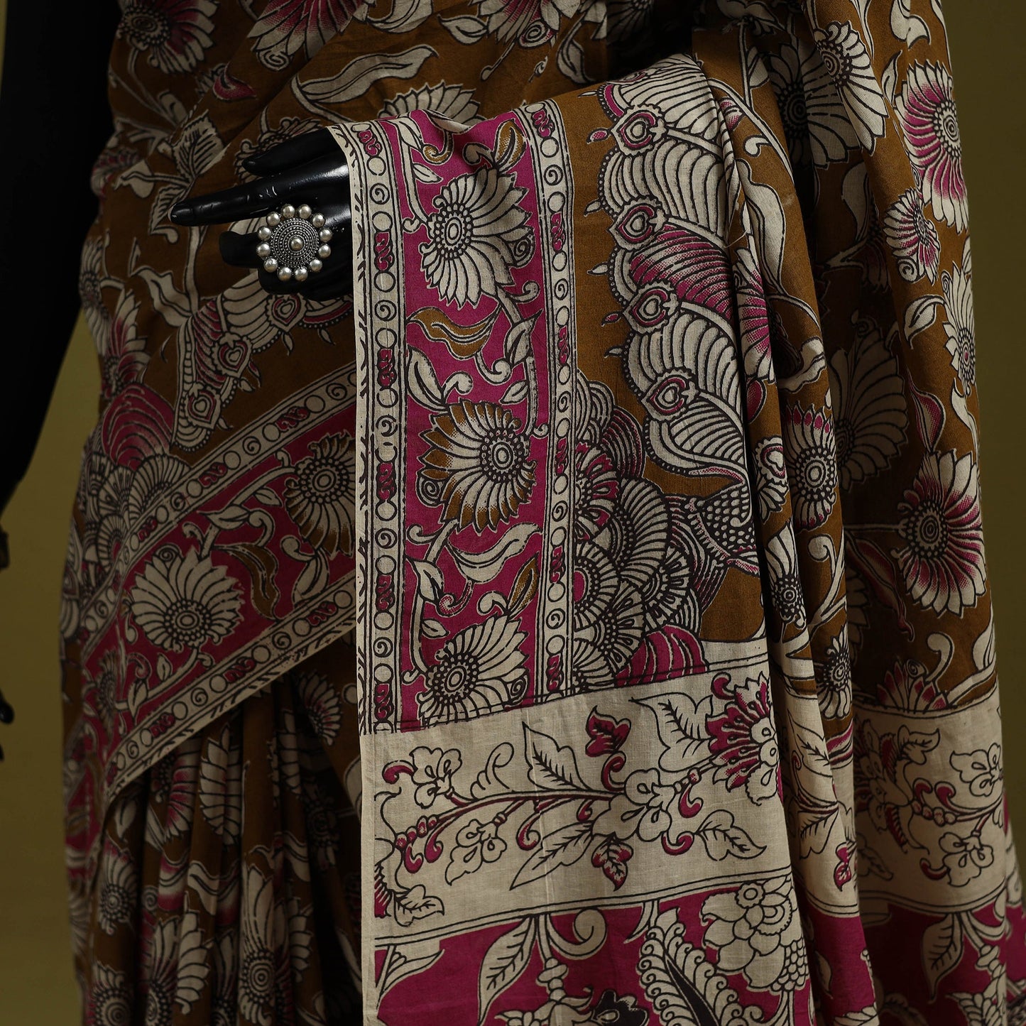 Printed cotton nellore kalamkari saree 42 - handcrafted