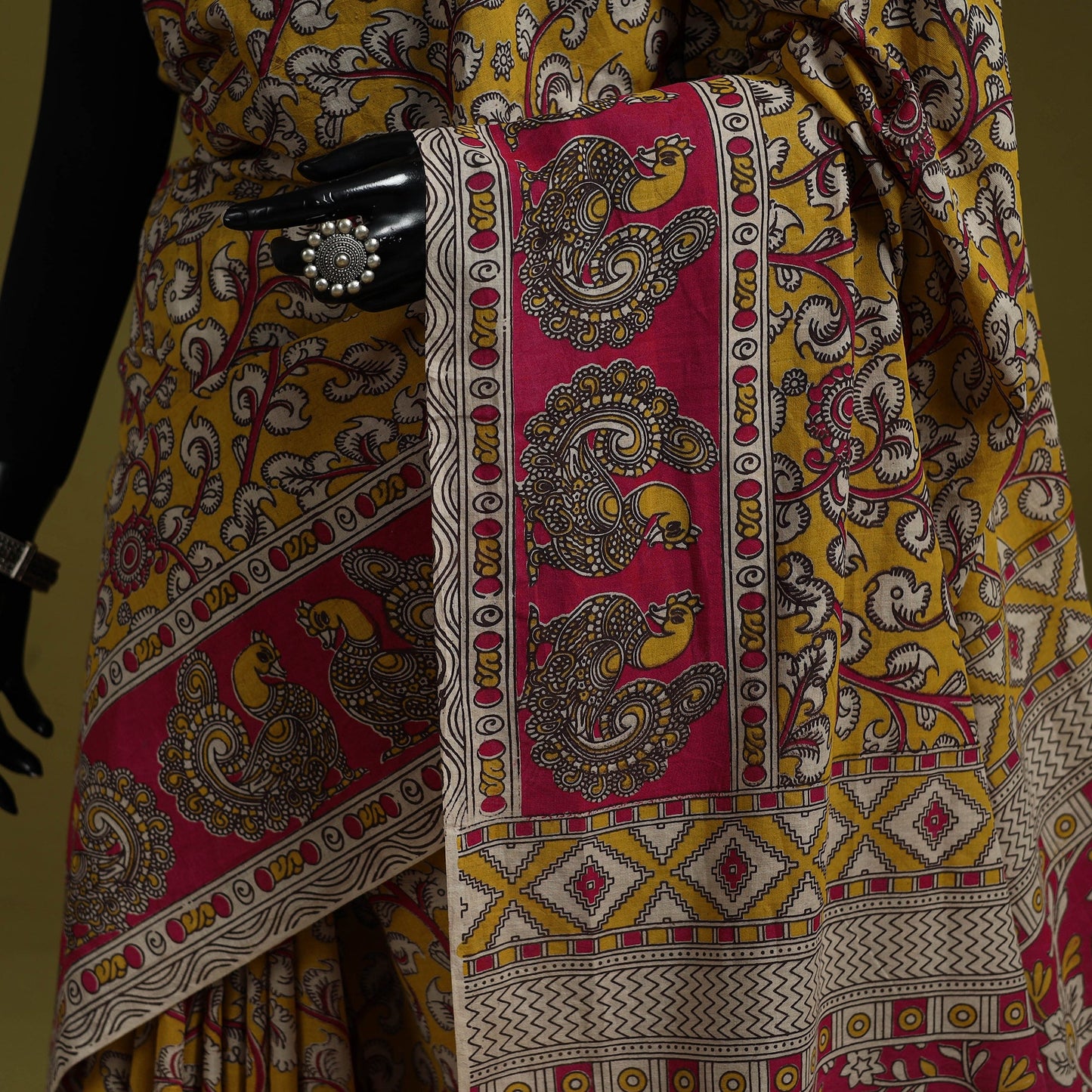 Printed cotton nellore kalamkari saree 43 - handcrafted