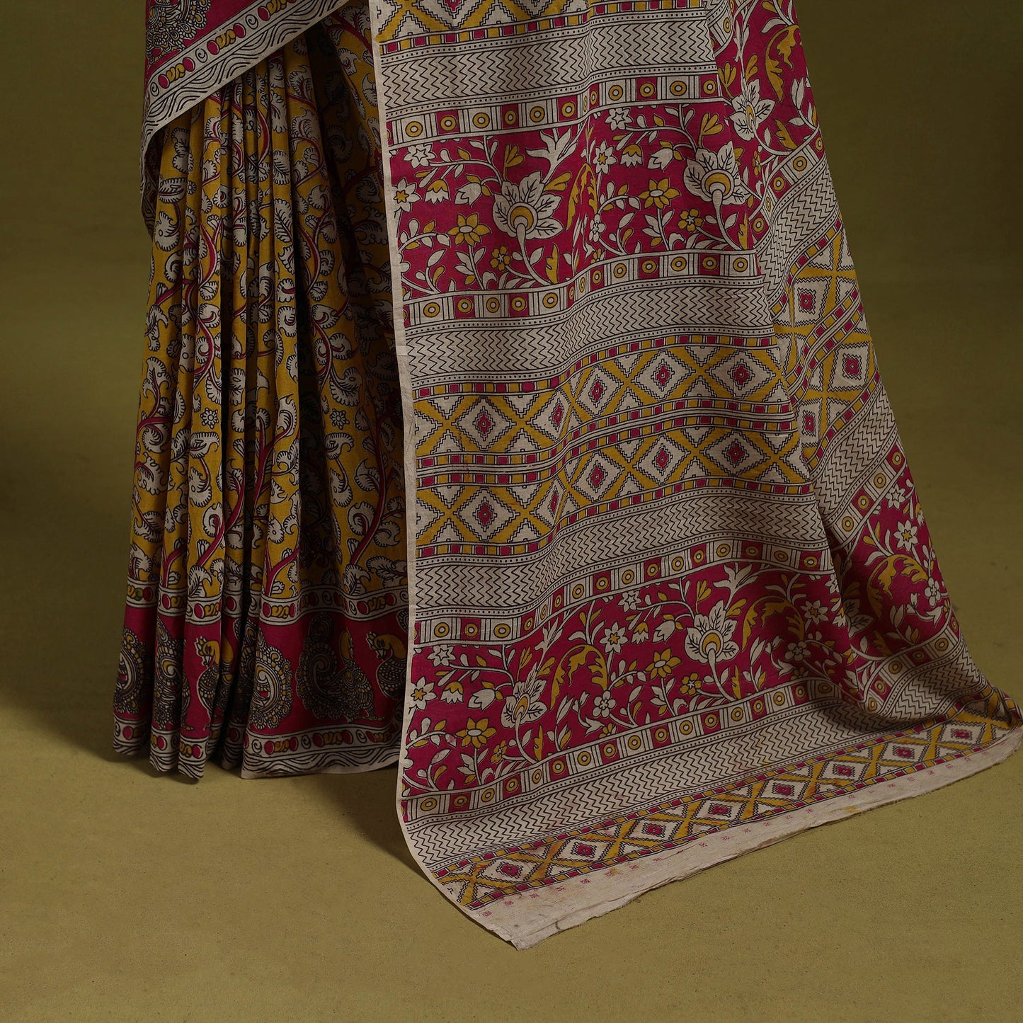 Printed cotton nellore kalamkari saree 43 - handcrafted
