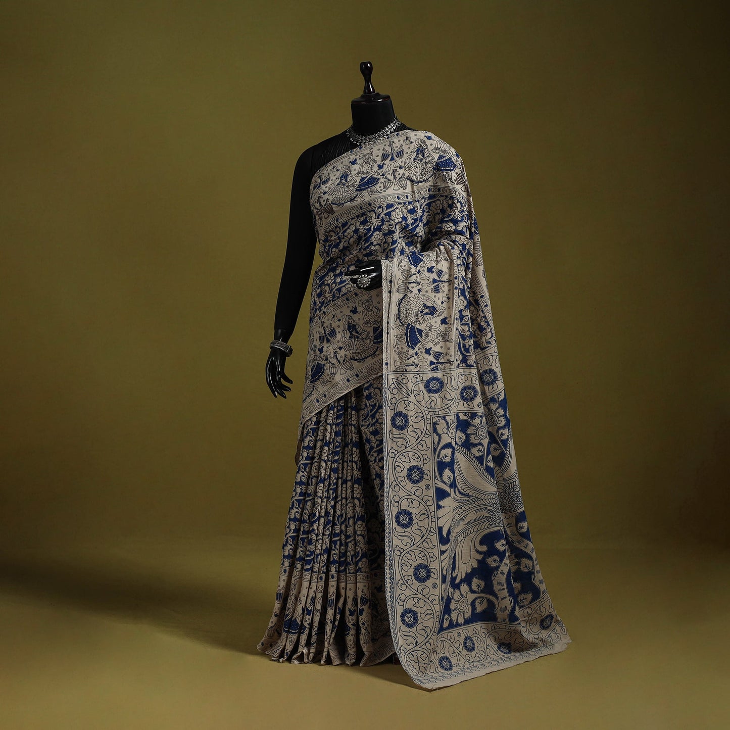 Printed cotton nellore kalamkari saree 44 - handcrafted