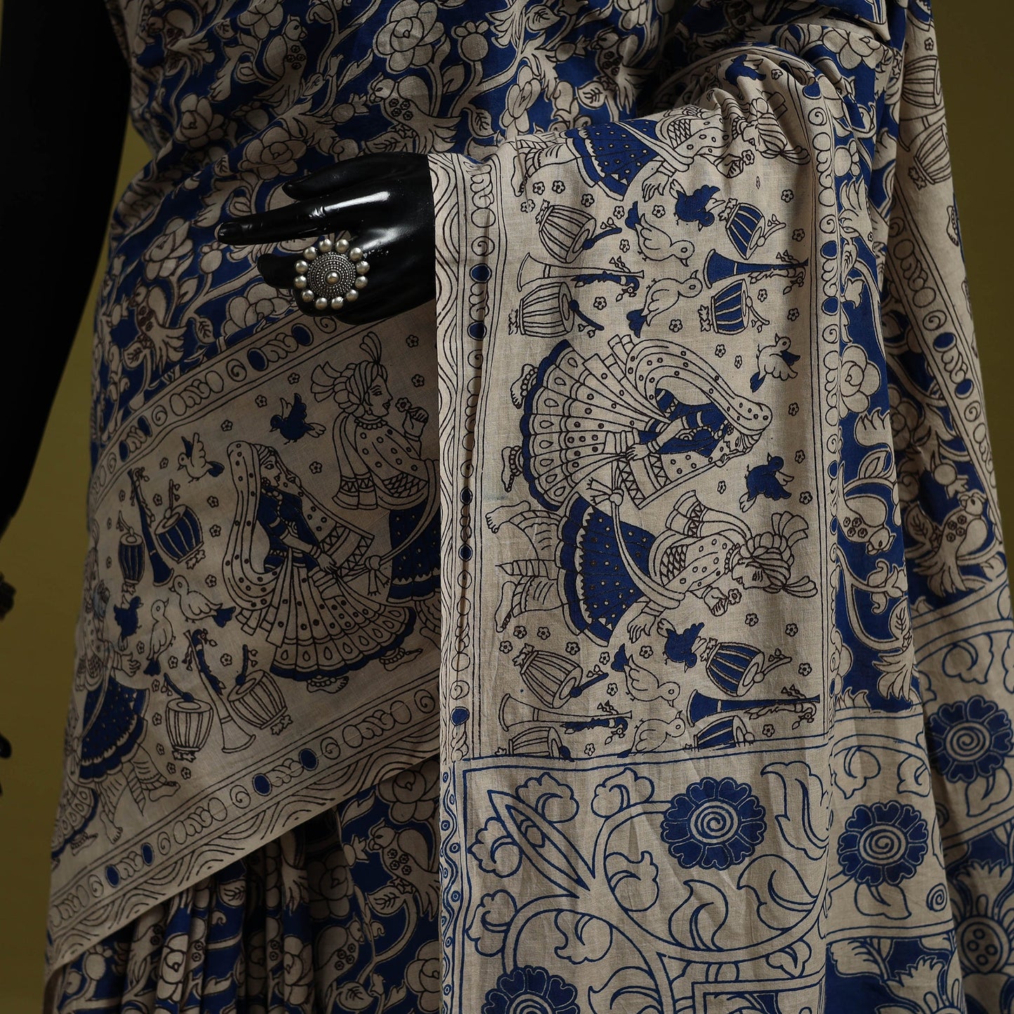 Printed cotton nellore kalamkari saree 44 - handcrafted