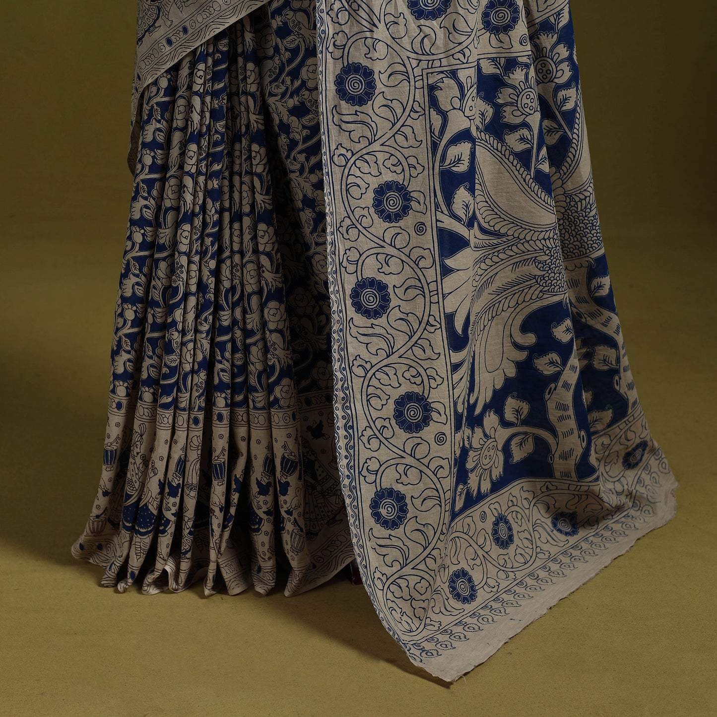 Printed cotton nellore kalamkari saree 44 - handcrafted