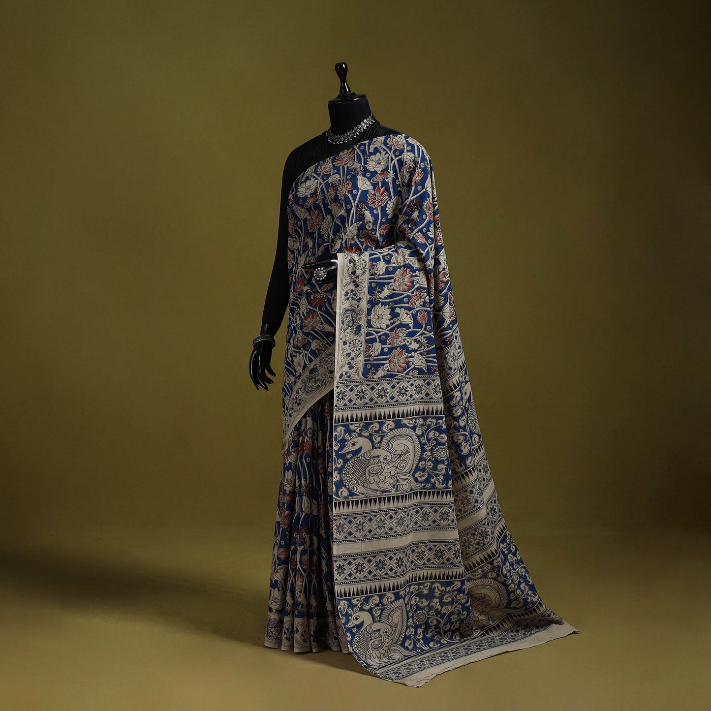 Printed cotton nellore kalamkari saree 46 - handcrafted