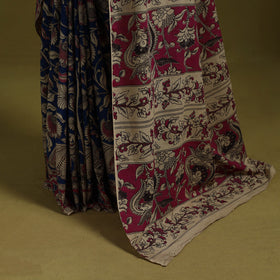 Printed cotton nellore kalamkari saree 47 - handcrafted