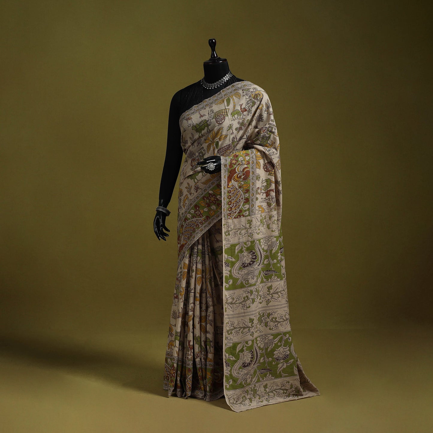 Printed cotton nellore kalamkari saree 48 - handcrafted