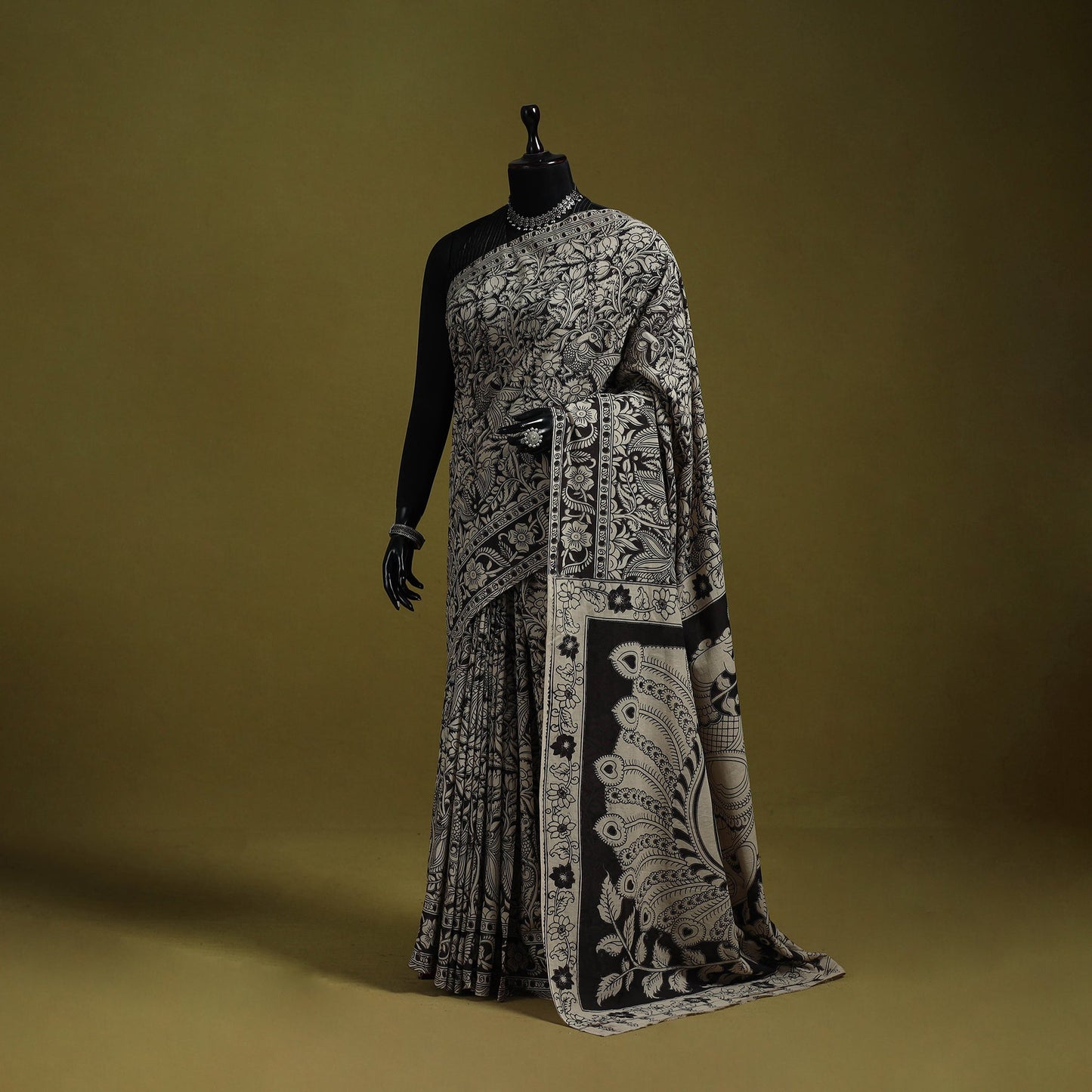 Printed cotton nellore kalamkari saree 49 - handcrafted