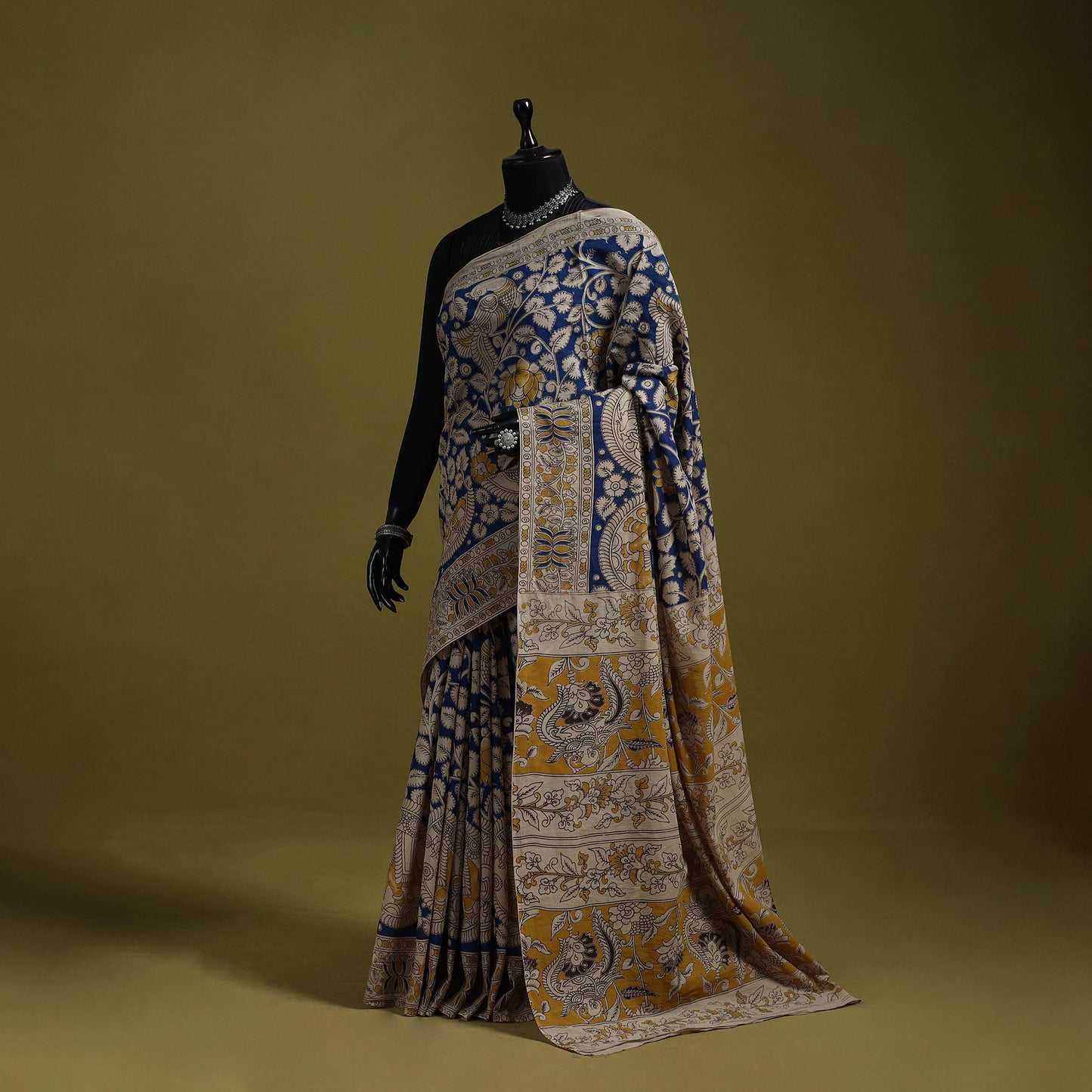 Printed cotton nellore kalamkari saree 50 - handcrafted