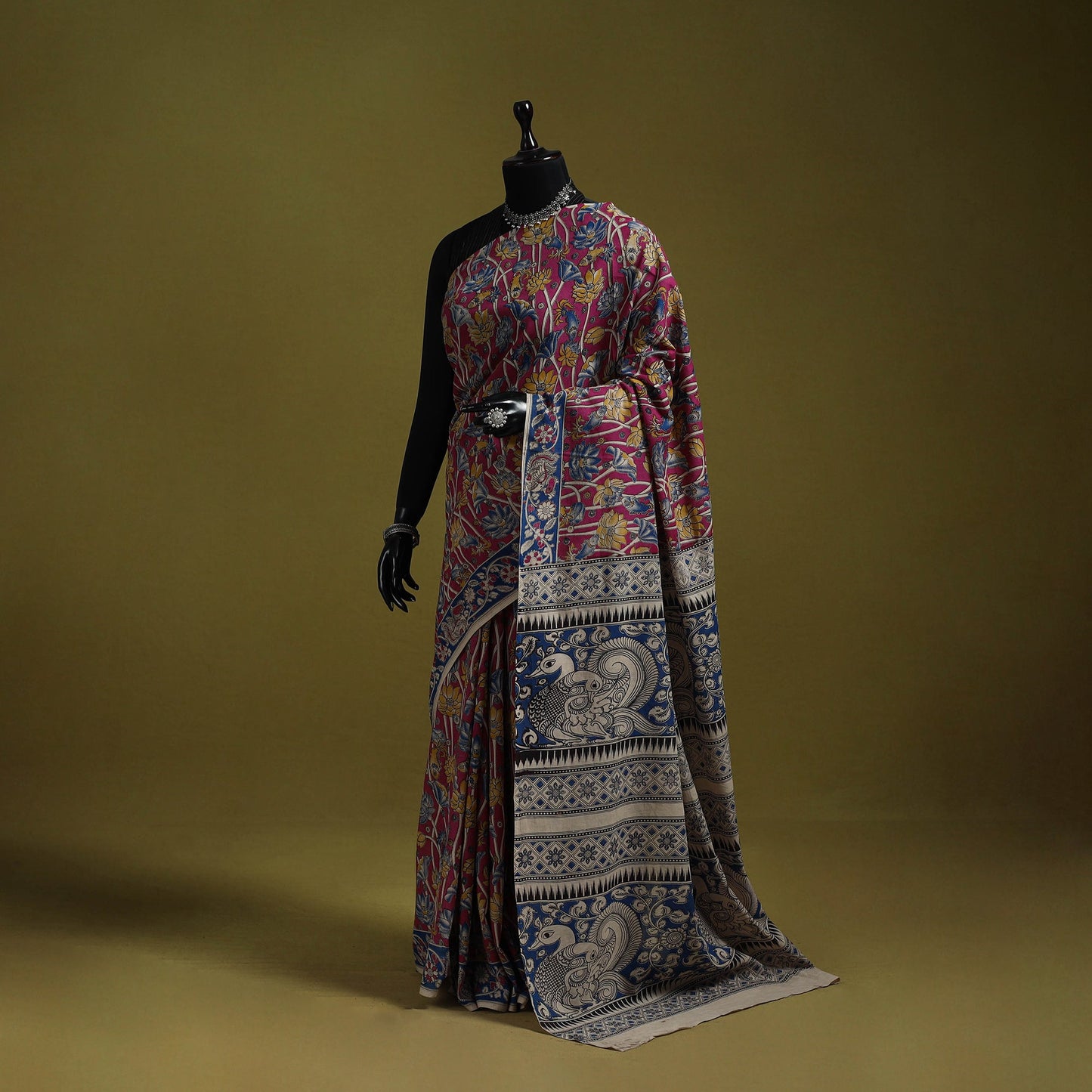 Printed cotton nellore kalamkari saree 53 - handcrafted