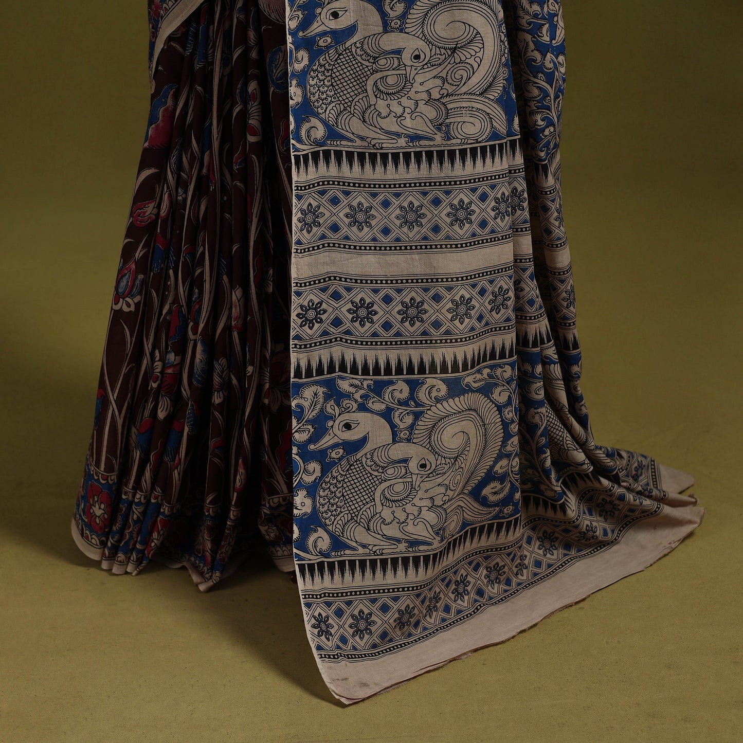 Printed cotton nellore kalamkari saree 54 - handcrafted