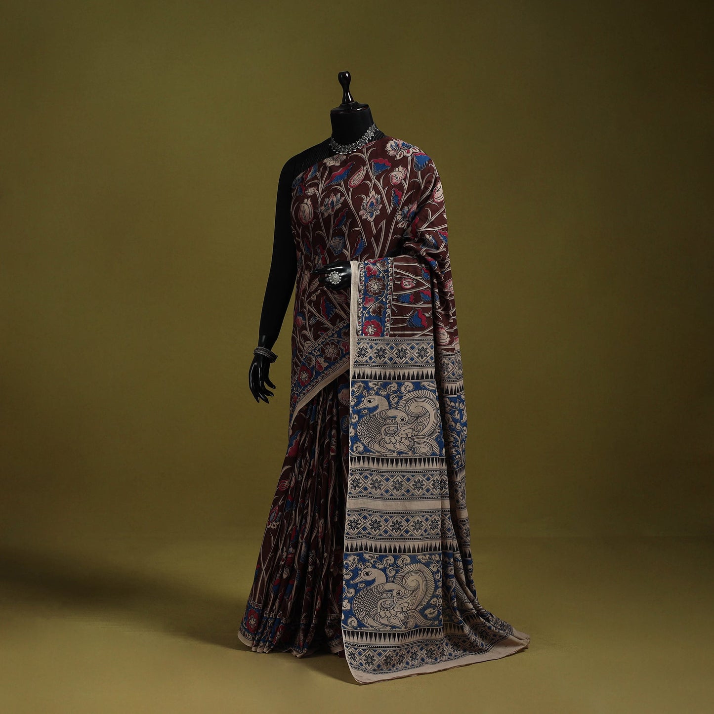 Printed cotton nellore kalamkari saree 54 - handcrafted