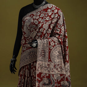 Printed cotton nellore kalamkari saree 55 - handcrafted