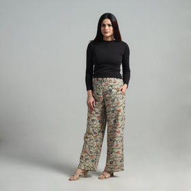 Buy Block Printed Cotton Pedana Kalamkari Palazzo