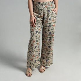 Buy Block Printed Cotton Pedana Kalamkari Palazzo