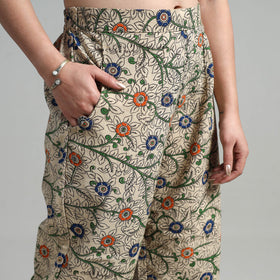 Buy Block Printed Cotton Pedana Kalamkari Palazzo