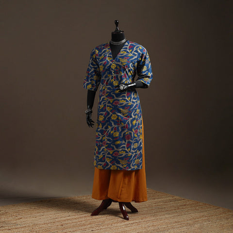 Printed cotton straight kalamkari kurta for women 18