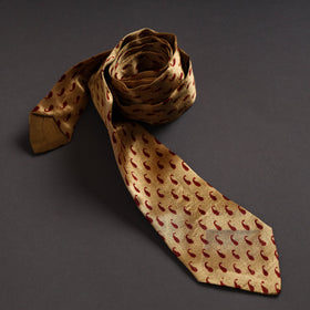  Block Printed Mashru Silk Handmade Necktie for Men 