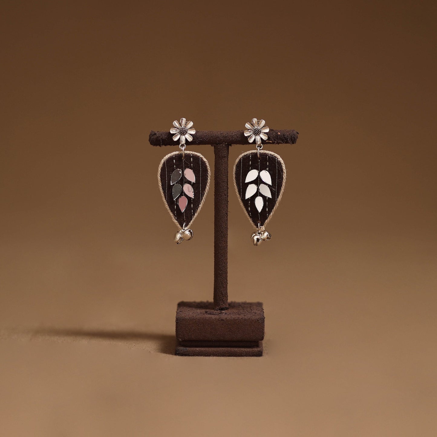 Prisha mirror & ghungroo work gs fabart handmade earrings