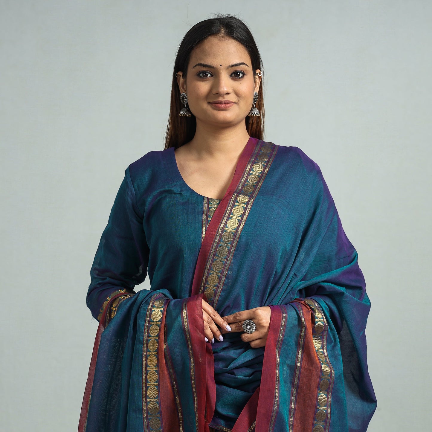 Buy Dharwad Cotton Kurta with Palazzo & Dupatta Set Online at iTokri.com