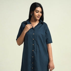 Prussian blue - plain dyed cotton co-ord set - handcrafted