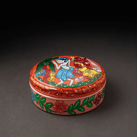 Bengal Patua Multicolor Handpainted Stainless Steel Masala Box