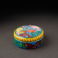 Bengal Patua Handpainted Stainless Steel Blue Masala Box