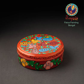 Bengal Patua Handpainted Stainless Steel Multicolor Masala Box 