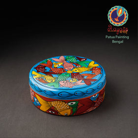 Bengal Patua Handpainted Stainless Steel  Multicolor Masala Box