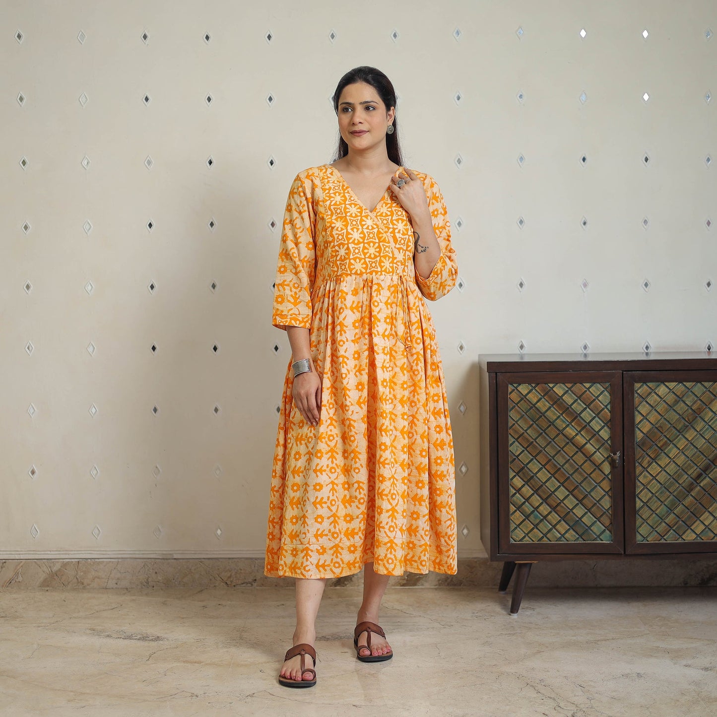 Buy Angrakha Batik Dress for Women Online in India