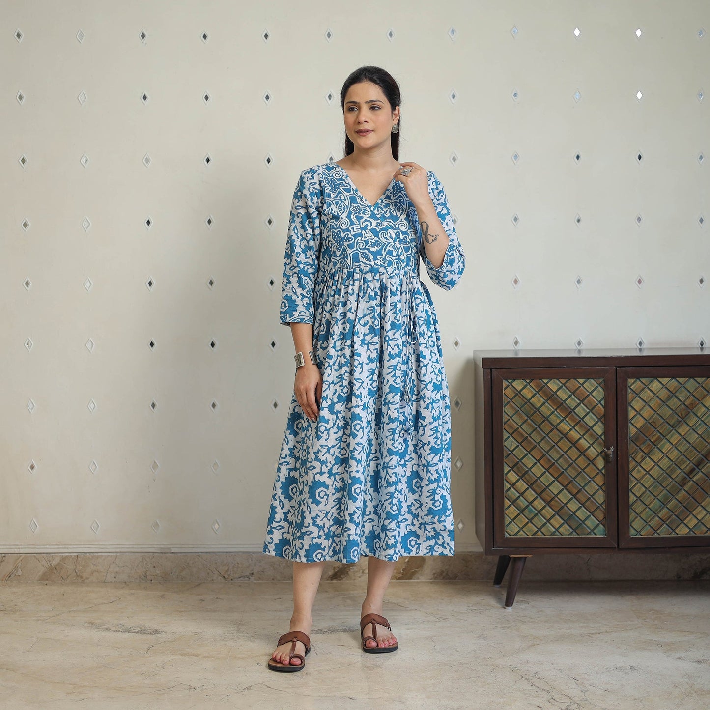 Buy Angrakha Batik Dress for Women Online in India