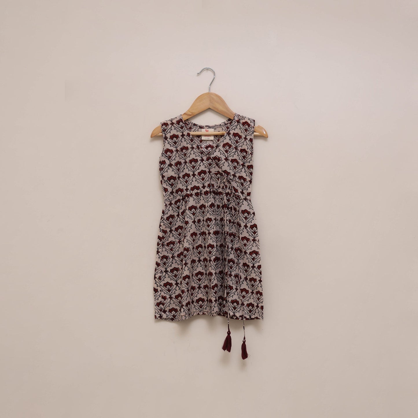 Pure cotton baby girls bagh angrakha dress (1-2 years) 04