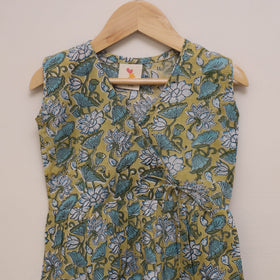 Pure cotton baby girls sanganeri angrakha dress (1-2 years)