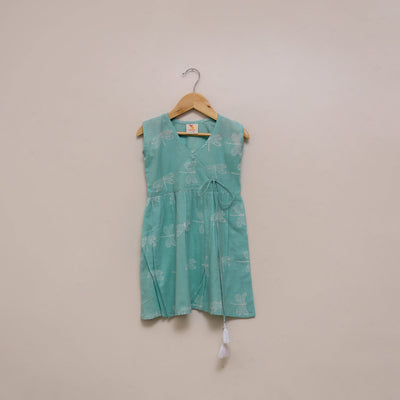 Pure cotton baby girls sanganeri angrakha dress (1-2 years)