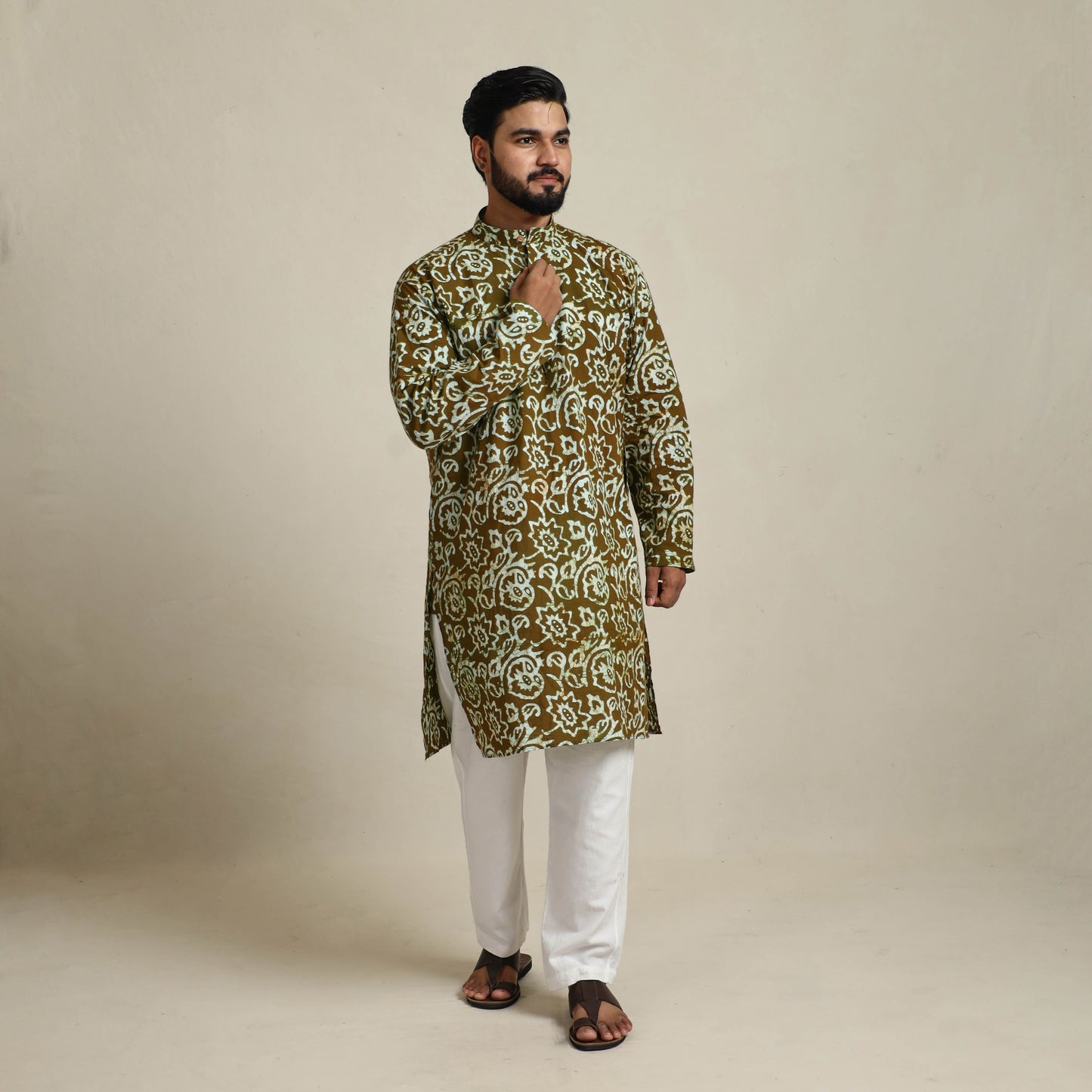  Buy Batik Print Cotton Kurta For Men Online in India