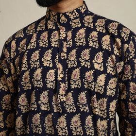 Pure Cotton Men Long Batik Print Kurta 08