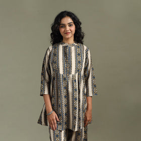 Pure cotton natural dyed ajrakh hand block print night suit