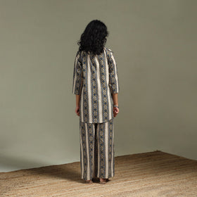 Pure cotton natural dyed ajrakh hand block print night suit