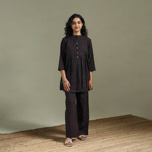 Pure cotton natural dyed ajrakh hand block print night suit