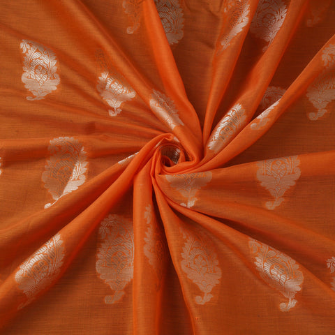 Pure handwoven silk cotton brocade banarasi fabric 05