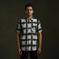 Pure mul cotton half sleeve tie-dye men shibori shirt 02
