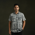 Pure mul cotton half sleeve tie-dye men shibori shirt 07