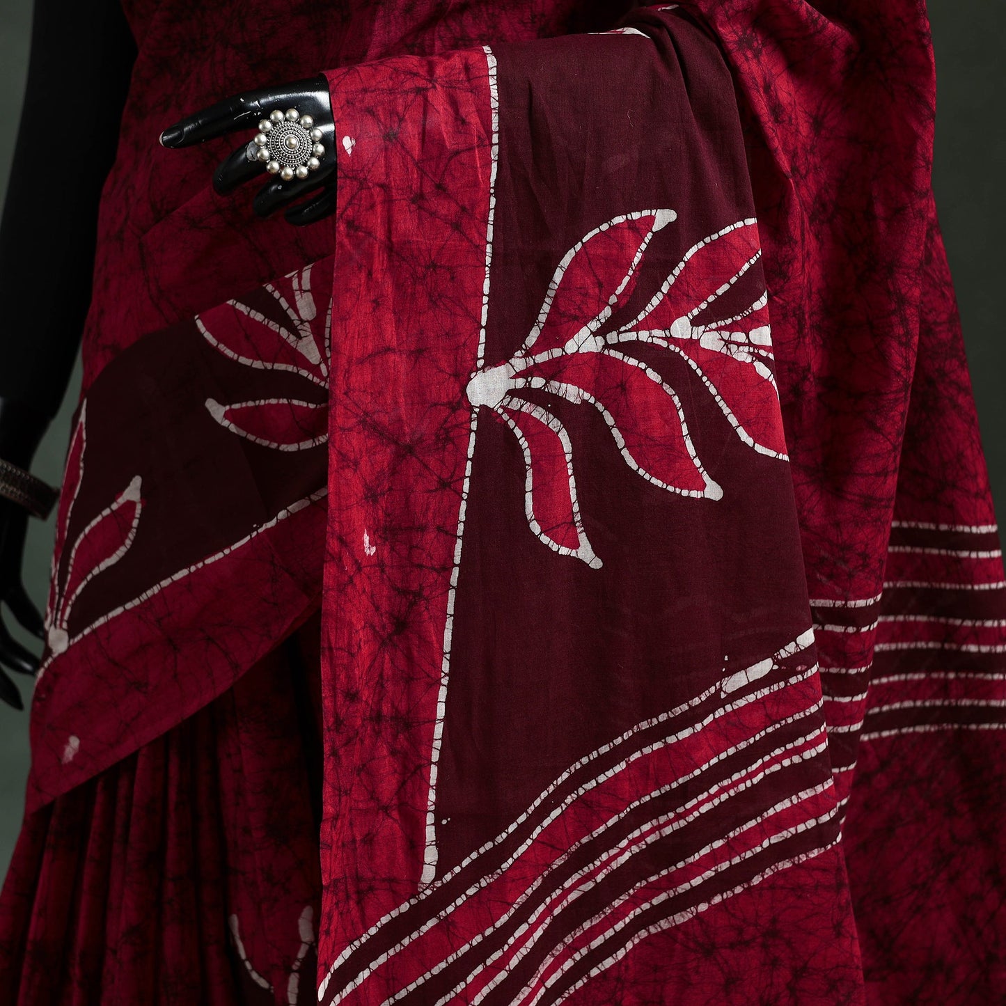 Pure mul cotton hand block batik print saree 03